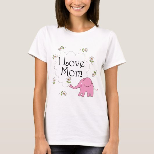 I Liebe-Mama-rosa Elefant T-Shirt (Vorderseite)