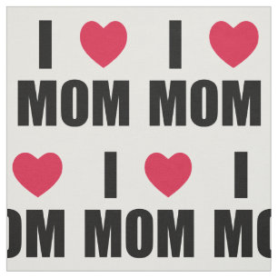 I Liebe Mama - Rotes Herz - Schwarzer Text Stoff