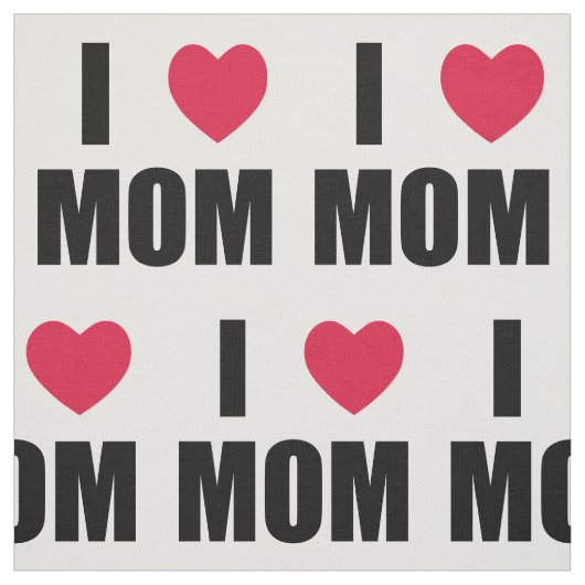 I Liebe Mama - Rotes Herz - Schwarzer Text Stoff (Muster)