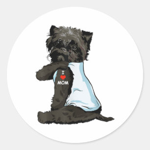 I Liebe Mama Tattoo Affenpinscher Mama Hund Lover Runder Aufkleber