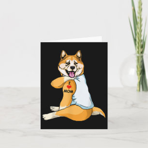 I Liebe Mama Tattoo Akita Mama Hund Lover Frauen Karte