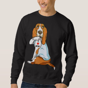 I Liebe Mama Tattoo Basset Hound Mama Hunde Frauen Sweatshirt