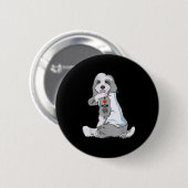 I Liebe Mama Tattoo Bearded Collie Mama Dog Lover Button (Vorne & Hinten)