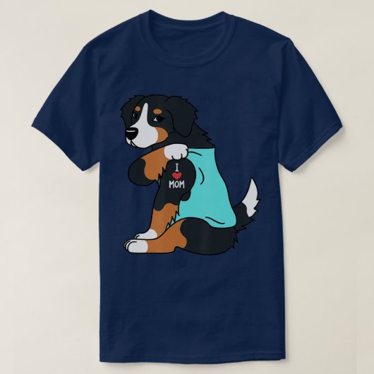 I Liebe Mama Tattoo Berner Berg Hund Funny Mothe T-Shirt (Design vorne)