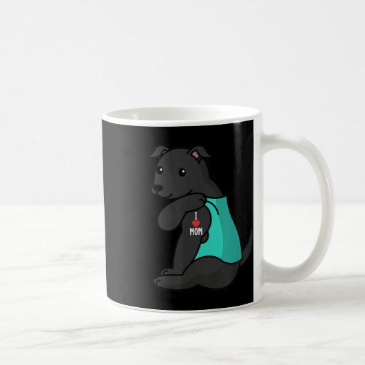 I Liebe Mama Tattoo Black Dog Mutter Kaffeetasse (Rechts)