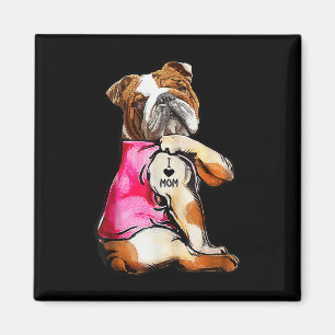 I Liebe Mama Tattoo Bulldog Hund Lover Frauengesch Magnet
