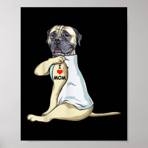 I Liebe Mama Tattoo English Mastiff Mama Dog Lover Poster