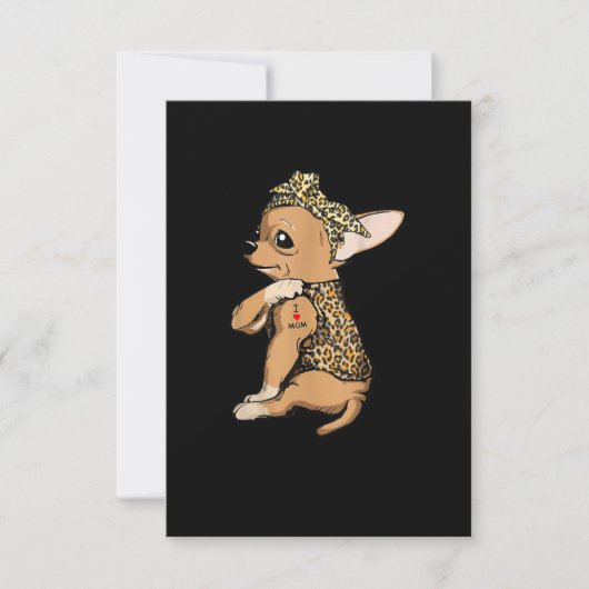 I Liebe Mama Tattoo Funny Chihuahua Hund mit Banda RSVP Karte (Vorderseite)