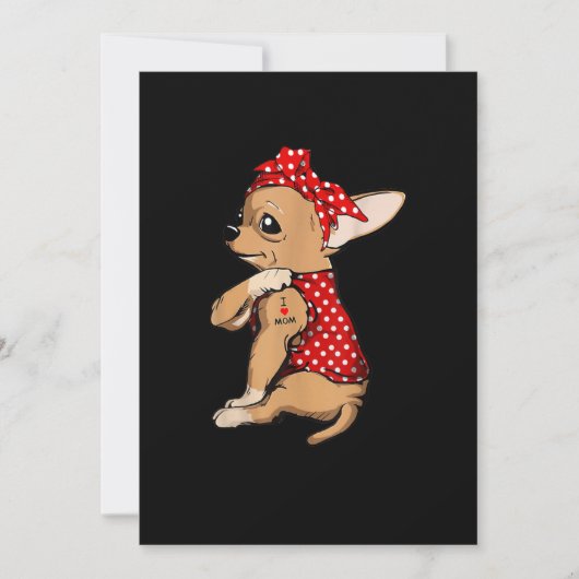 I Liebe Mama Tattoo Funny Chihuahua Hund Trageband Ankündigung (Vorderseite)