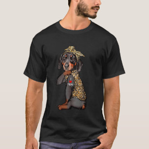 I Liebe Mama Tattoo Funny Dackel Hund mit Bandana T-Shirt