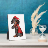 I Liebe Mama Tattoo Funny Dackel Hund Tragen Band Fotoplatte (Seite)