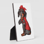 I Liebe Mama Tattoo Funny Dackel Hund Tragen Band Fotoplatte (Seite)