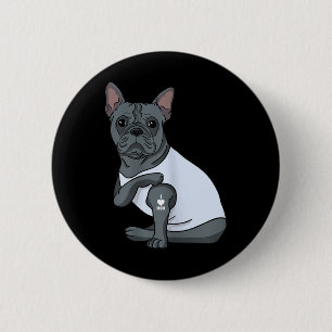 I Liebe Mama Tattoo Funny French Bulldog Mütter Da Button