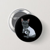 I Liebe Mama Tattoo Funny French Bulldog Mütter Da Button (Vorne & Hinten)