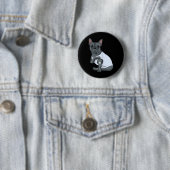I Liebe Mama Tattoo Funny French Bulldog Mütter Da Button (Beispiel)