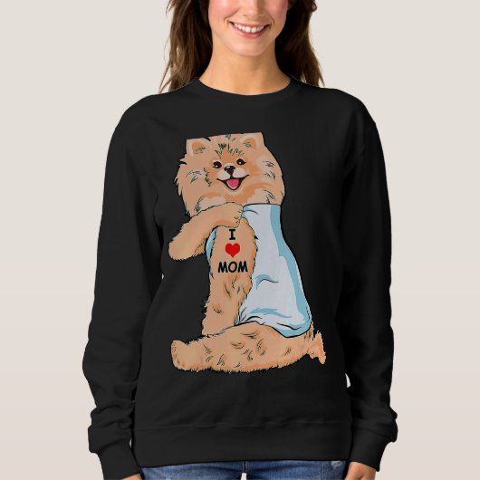 I Liebe Mama Tattoo German Spitz Mama Dog Mutter D Sweatshirt (Vorderseite)