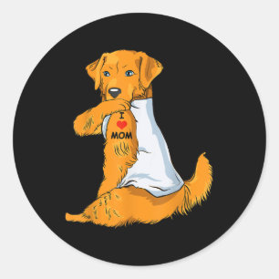 I Liebe Mama Tattoo Golden Retriever Mama Dog Love Runder Aufkleber