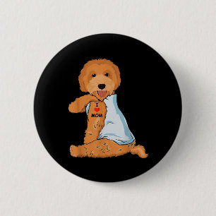 I Liebe Mama Tattoo Goldendoodle Mama Hund Lover F Button