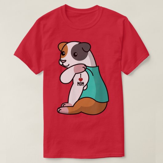 I Liebe Mama Tattoo Guinea Schweinermutter T - Shi T-Shirt (Design vorne)