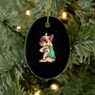 I Liebe Mama Tattoo Lover Funny French Bulldog Ges Keramik Ornament