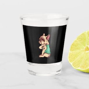 I Liebe Mama Tattoo Lover Funny French Bulldog Ges Schnapsglas