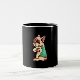 I Liebe Mama Tattoo Lover Funny French Bulldog Ges Zweifarbige Tasse