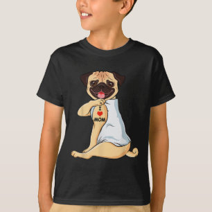 I Liebe Mama Tattoo Mops Mama Hund Lover Frauen T-Shirt