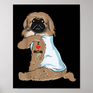 I Liebe Mama Tattoo Pekingese Mama Hund Lover Frau Poster