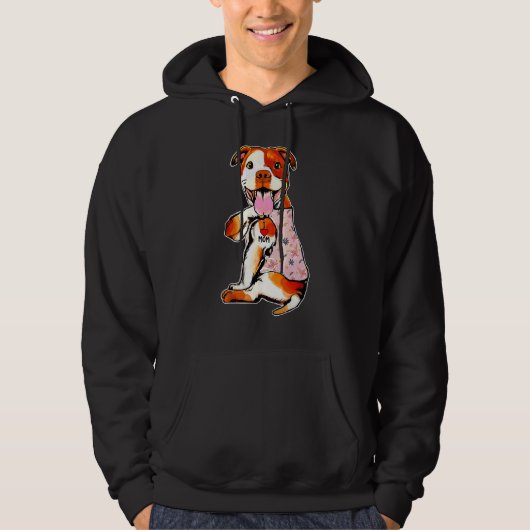 I Liebe Mama Tattoo Pit Bull Hund Blume Mutter Da Hoodie (Vorderseite)