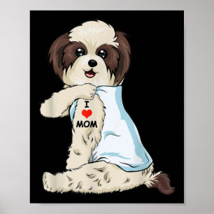 I Liebe Mama Tattoo Shih Tzu Mama Hund Lover Fraue Poster