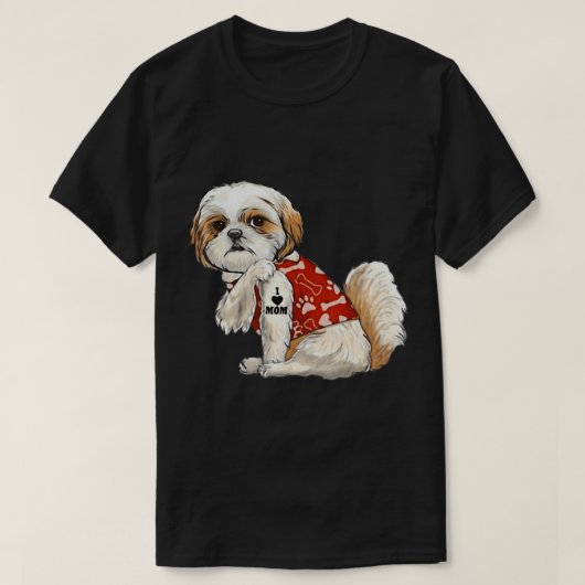 I Liebe Mama Tattoo Shih Tzu Mama Sonniger Muttert T-Shirt (Design vorne)
