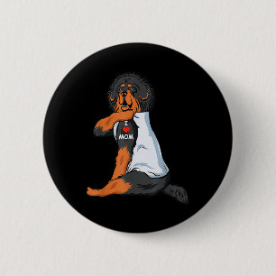 I Liebe Mama Tattoo Tibetan Mastiff Mama Dog Lover Button