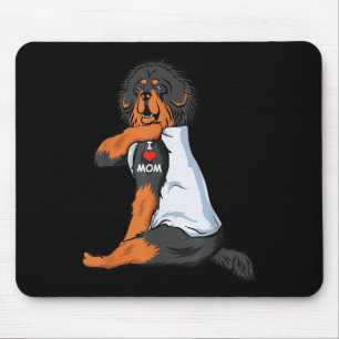 I Liebe Mama Tattoo Tibetan Mastiff Mama Dog Lover Mousepad