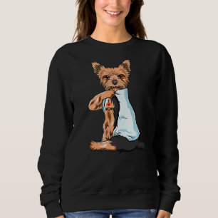 I Liebe Mama Tattoo Yorkshire Terrier Mama Hund Fr Sweatshirt