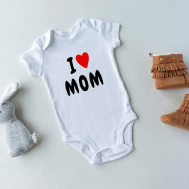 I LIEBE | MAMA von benutzerdefiniertem Herztext Baby Strampler