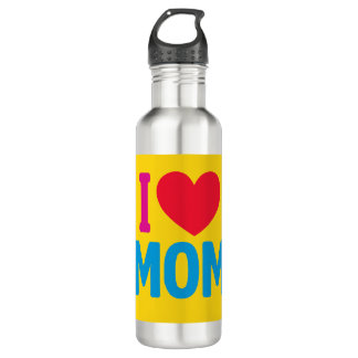 " I LIEBE MAMA " WASSERFLASCHE EDELSTAHLFLASCHE