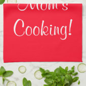 I Liebe Mamas (Name) Rotes Weiß kochen Handtuch (Gefaltet)