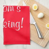 I Liebe Mamas (Name) Rotes Weiß kochen Handtuch (Viertel Falte)