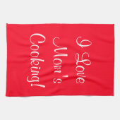 I Liebe Mamas (Name) Rotes Weiß kochen Handtuch (Horizontal)