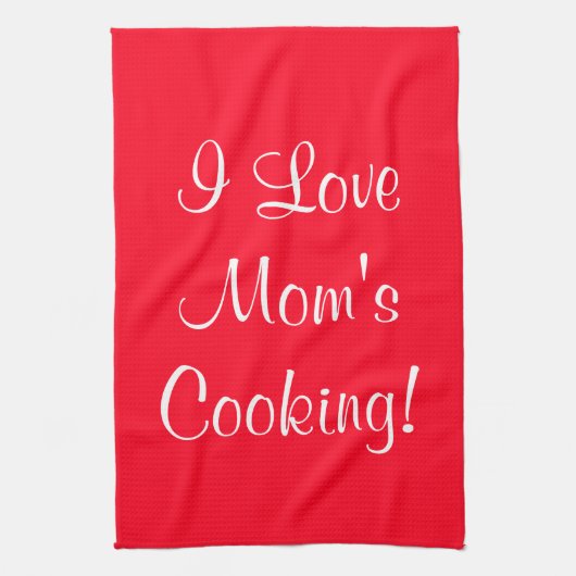 I Liebe Mamas (Name) Rotes Weiß kochen Handtuch (Vertikal)