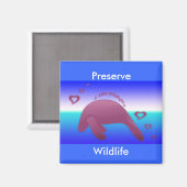 I Liebe Manatee Magnet (Vorderseite/Rückseite)