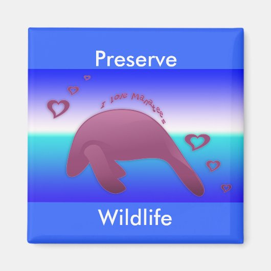 I Liebe Manatee Magnet (Vorne)