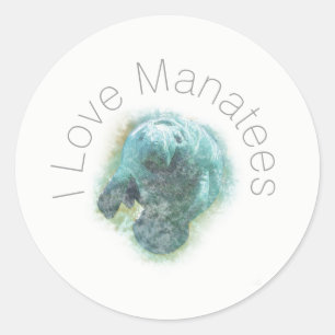 I Liebe Manatees   Aufkleber