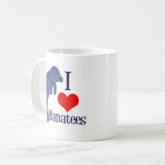 I Liebe Manatees Kaffeetasse (Vorderseite Links)