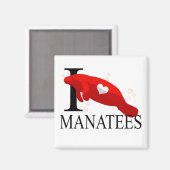 I Liebe Manatees Magnete Magnet (Vorderseite/Rückseite)