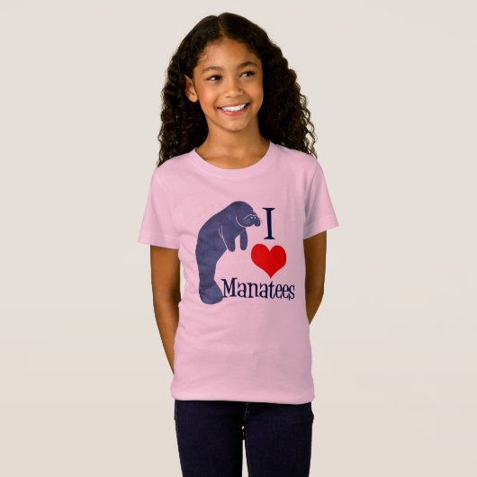 I Liebe Manatees Niedlich Beach Kids T-Shirt (Vorne ganz)