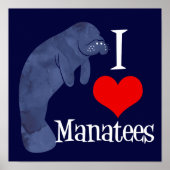I Liebe Manatees Poster (Vorne)