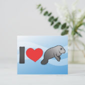 I Liebe Manatees Postkarte (Stehend Vorderseite)