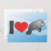 I Liebe Manatees Postkarte (Vorne/Hinten)