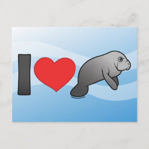 I Liebe Manatees Postkarte